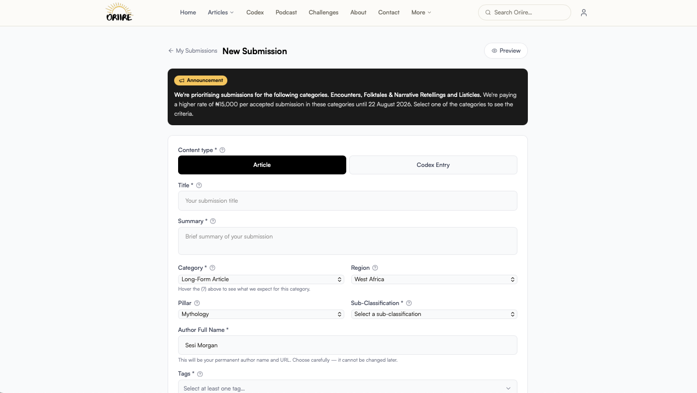 Oriire platform — membership