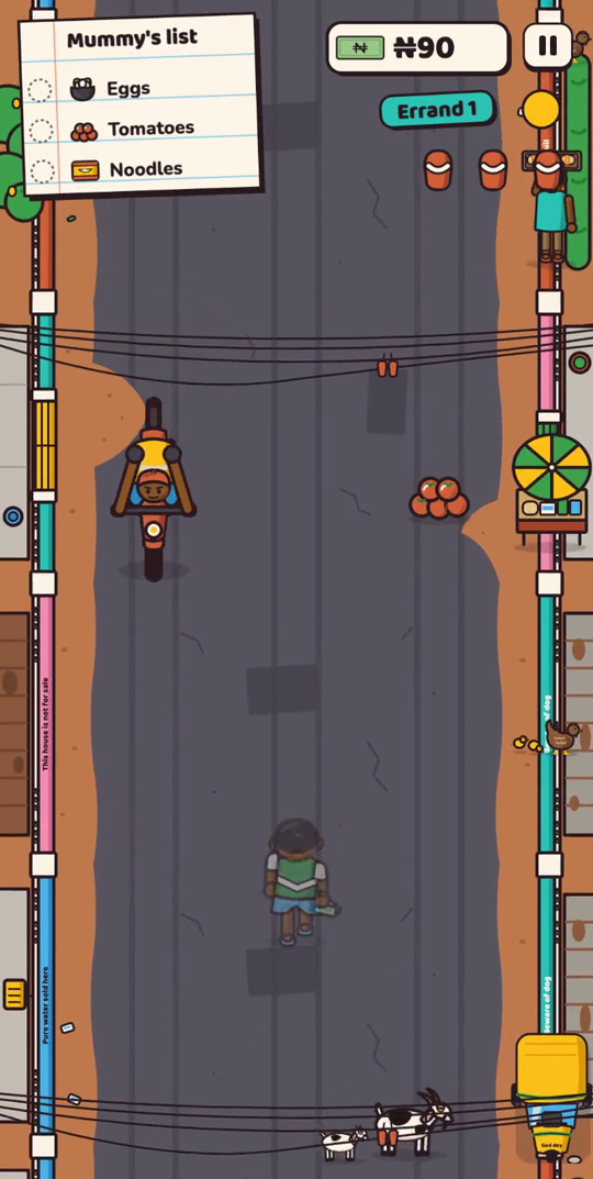 Running a Lagos street on the way to the shop